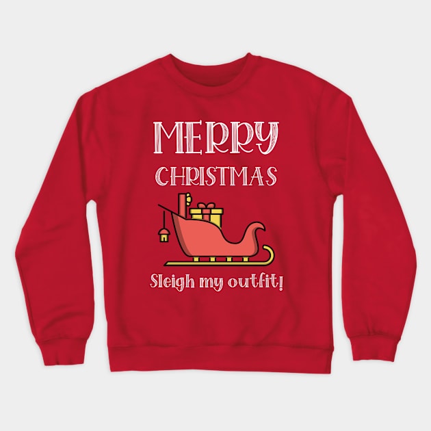 Merry And Bright Christmas Gift Crewneck Sweatshirt by TayaDesign